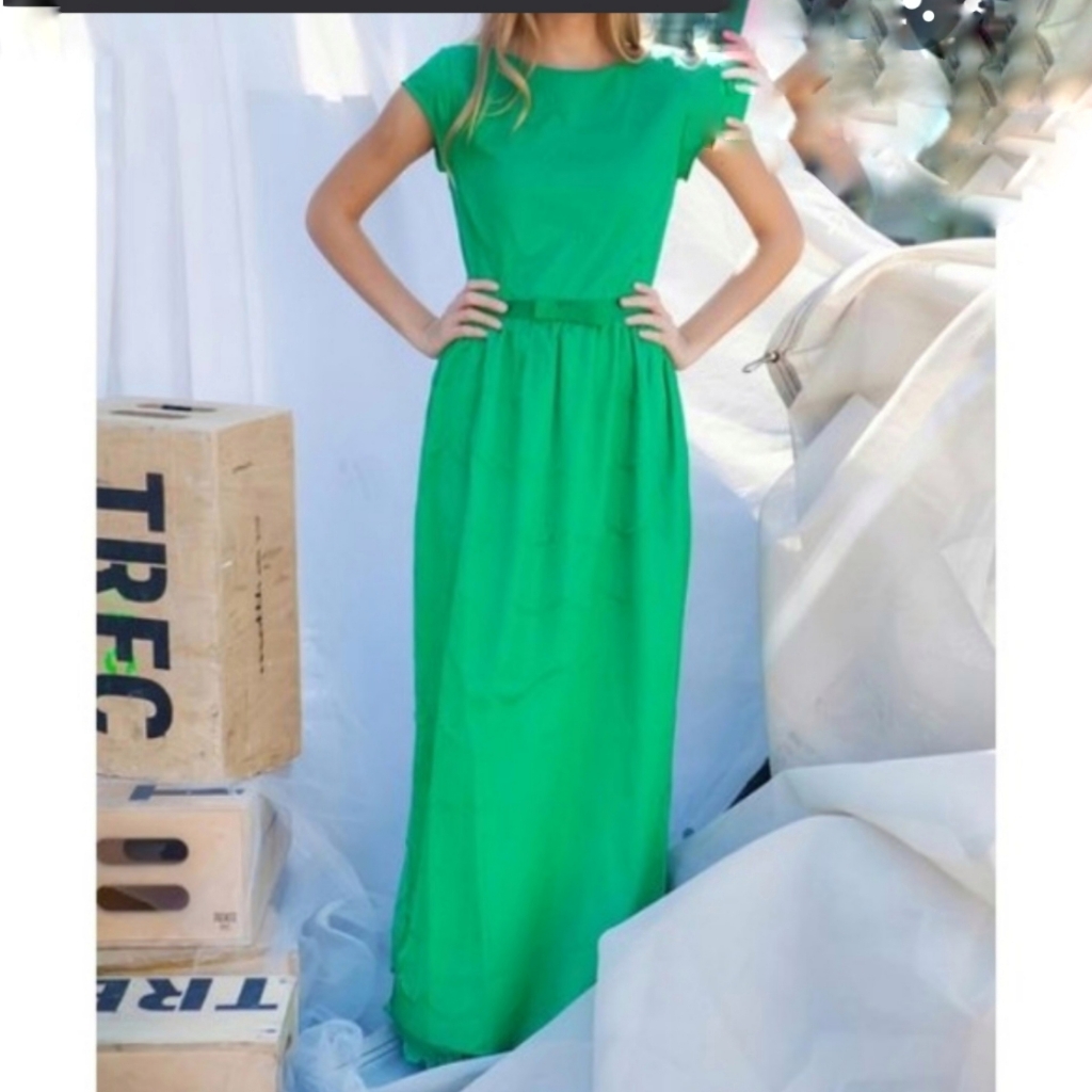 Nwt Shabby Apple Green Lace Maxi Dress Sz 8